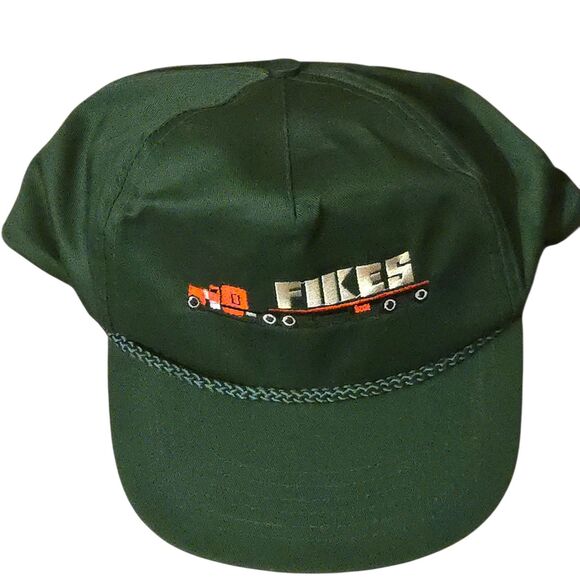 Vintage 90's Fikes Truck Line Snapback Freight Trucking Green - Picture 2 of 7